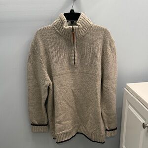 Fat Face Men's Tan Zip-Up Sweater